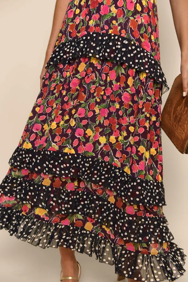 Shireen Fontainhas Floral Maroon Mix Women RIXO Dresses Shireen Fontainhas Floral Maroon Mix Women RIXO Dresses