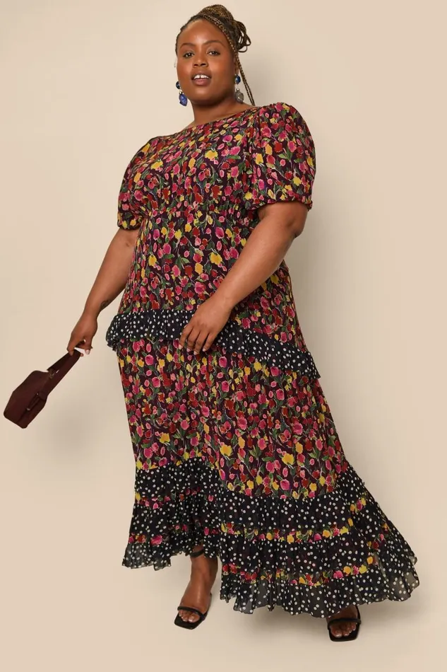 Shireen Fontainhas Floral Maroon Mix Women RIXO Dresses Shireen Fontainhas Floral Maroon Mix Women RIXO Dresses