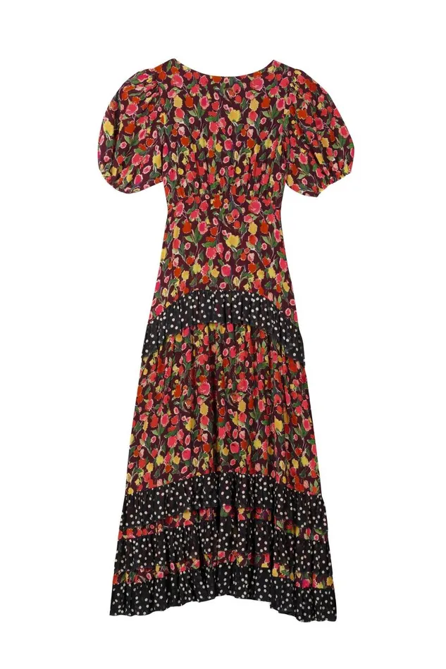 Shireen Fontainhas Floral Maroon Mix Women RIXO Dresses Shireen Fontainhas Floral Maroon Mix Women RIXO Dresses