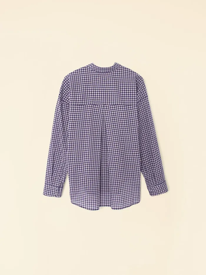 Shirts Women Stone Blue Jordy Plaid Shirt XRENA Shirts Women Stone Blue Jordy Plaid Shirt XRENA