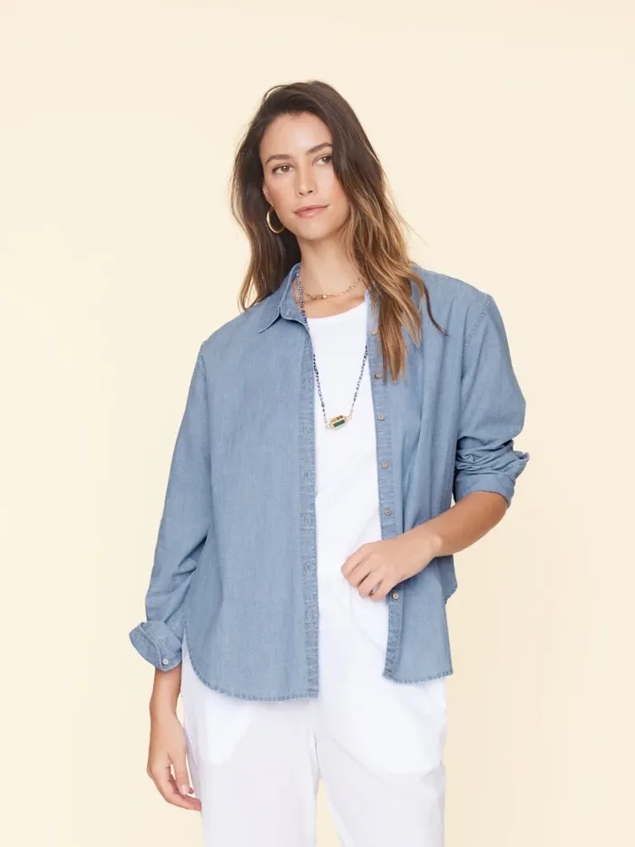 Shirts Women XRENA Dusty Blue Beau Shirt