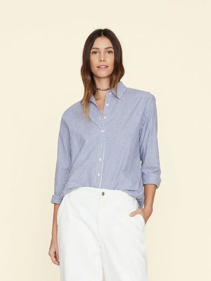 Shirts XRENA Women Blue Ink Beau Shirt