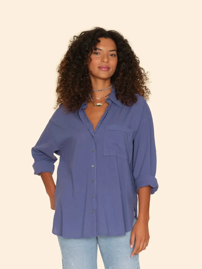 Shirts XRENA Women Marlin Blue Sydney Shirt Shirts XRENA Women Marlin Blue Sydney Shirt