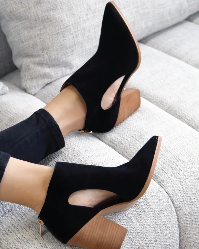Shoes Belle and Bloom Women Midnight Special Suede Ankle Boot 8211 Black