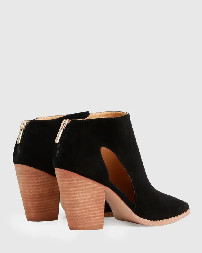 Shoes Belle and Bloom Women Midnight Special Suede Ankle Boot 8211 Black