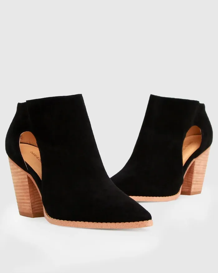 Shoes Belle and Bloom Women Midnight Special Suede Ankle Boot 8211 Black