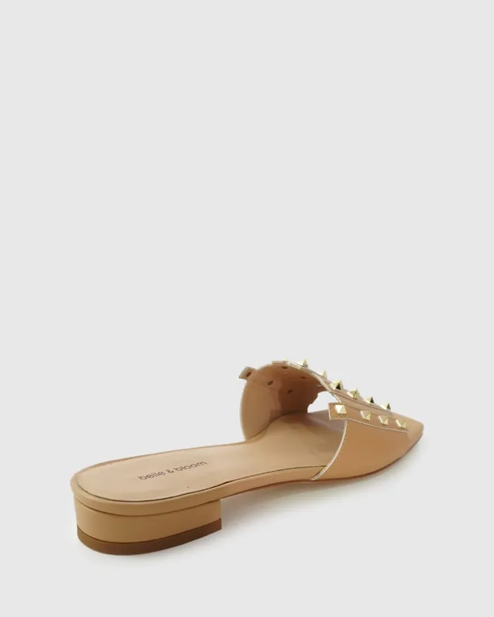 Shoes Belle and Bloom Women Until We Meet Stud Slide 8211 Tan