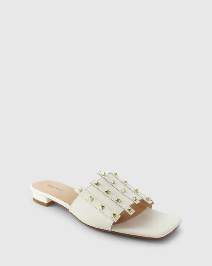 Shoes Until We Meet Stud Slide 8211 Cream Belle and Bloom Women