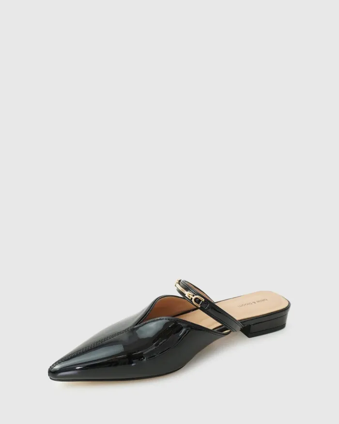 Shoes Women Belle and Bloom Magic Hour Ballet Slide 8211 Black Patent