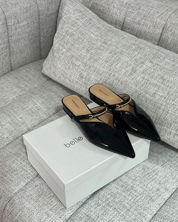 Shoes Women Belle and Bloom Magic Hour Ballet Slide 8211 Black Patent