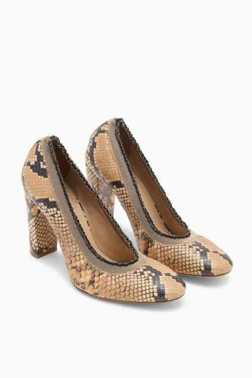 Shoes Women Ulla Johnson Elise Ruffle Pump Sienna Python Shoes Women Ulla Johnson Elise Ruffle Pump Sienna Python