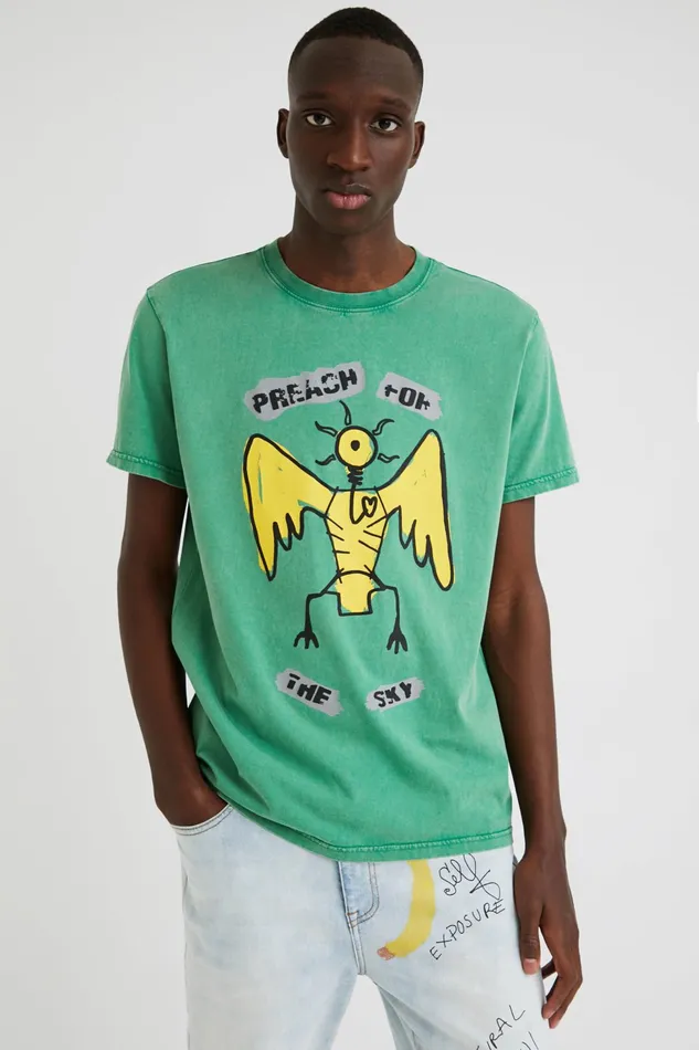 Shortsleeve Angel Tshirt Mens Desigual Tshirt and Polos
