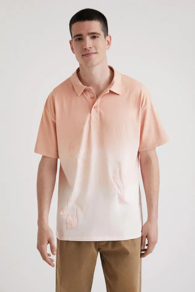 Shortsleeve Arty Print Polo Shirt Mens Desigual Tshirt and Polos