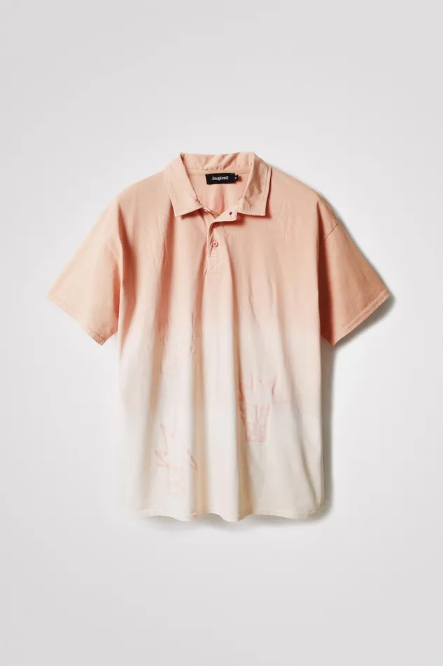 Shortsleeve Arty Print Polo Shirt Mens Desigual Tshirt and Polos