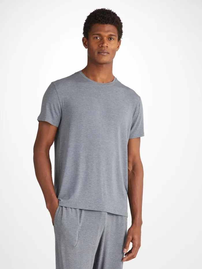 Short Sleeve TShirts Men Derek Rose TShirt Marlowe Micro Modal Stretch Charcoal Short Sleeve TShirts Men Derek Rose TShirt Marlowe Micro Modal Stretch Charcoal