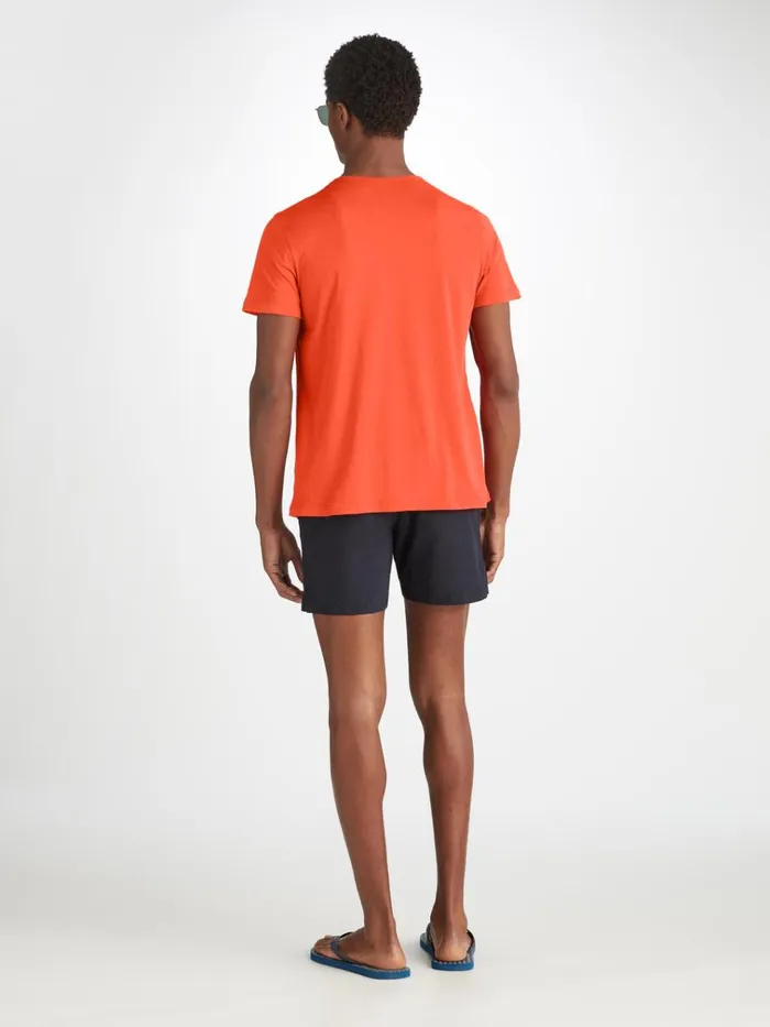 Short Sleeve TShirts Men Derek Rose TShirt Riley Pima Cotton Orange