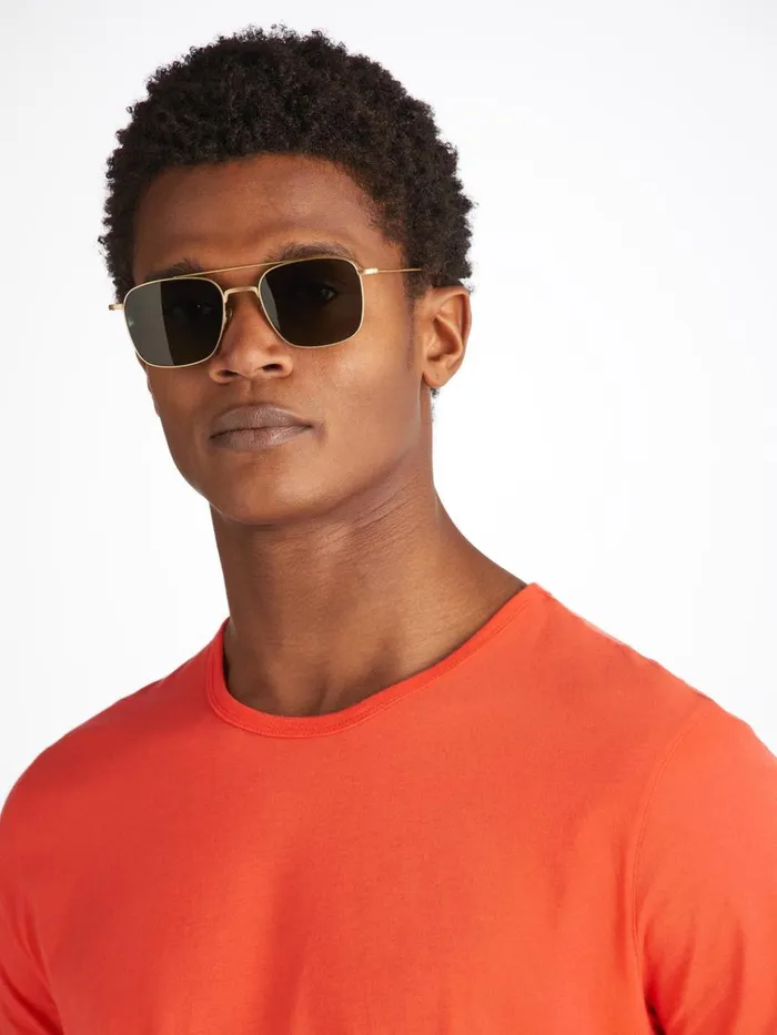Short Sleeve TShirts Men Derek Rose TShirt Riley Pima Cotton Orange