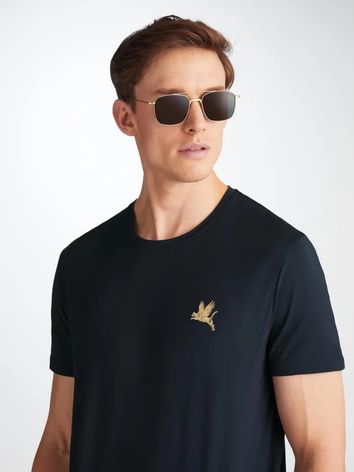 Short Sleeve TShirts Men Derek Rose TShirt Ripley 20 Pima Cotton Navy