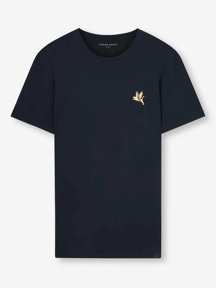 Short Sleeve TShirts Men Derek Rose TShirt Ripley 20 Pima Cotton Navy