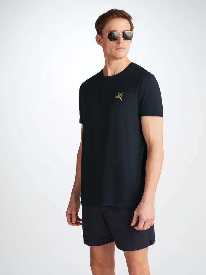 Short Sleeve TShirts Men Derek Rose TShirt Ripley 20 Pima Cotton Navy