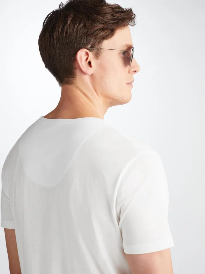 Short Sleeve TShirts Men Derek Rose VNeck TShirt Riley Pima Cotton White