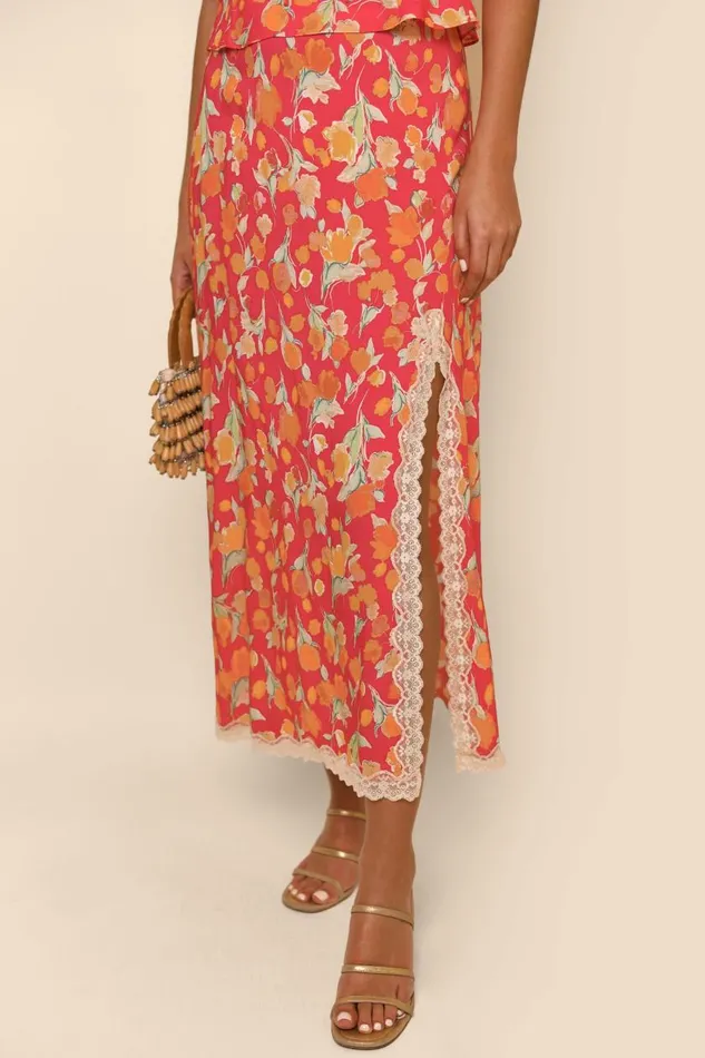 Sibilla Fontainhas Floral Coral Women RIXO Skirts