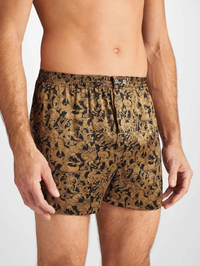 Silk Boxer Shorts Men Derek Rose Classic Fit Boxers Brindisi 108 Silk Satin Black