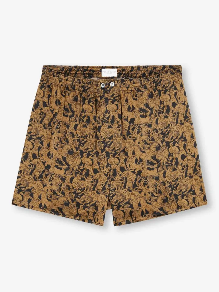 Silk Boxer Shorts Men Derek Rose Classic Fit Boxers Brindisi 108 Silk Satin Black