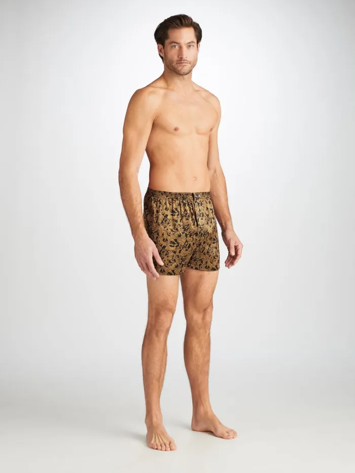 Silk Boxer Shorts Men Derek Rose Classic Fit Boxers Brindisi 108 Silk Satin Black