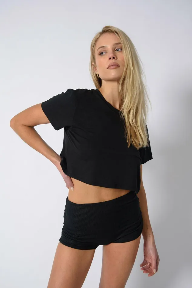 Skatie Basics Boyfriend Tee Jersey Black 8211 Women