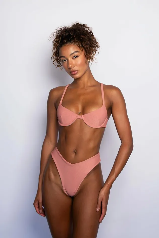 Skatie Bottoms Iggy Bikini Bottom Rosette Classic Ribbed 8211 Women