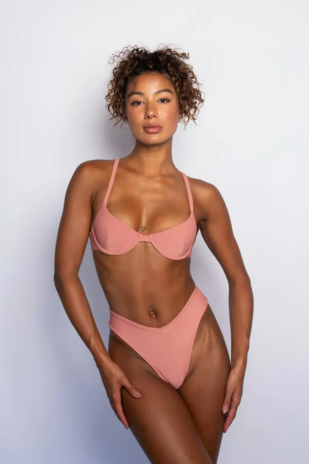 Skatie Bottoms Iggy Bikini Bottom Rosette Classic Ribbed 8211 Women