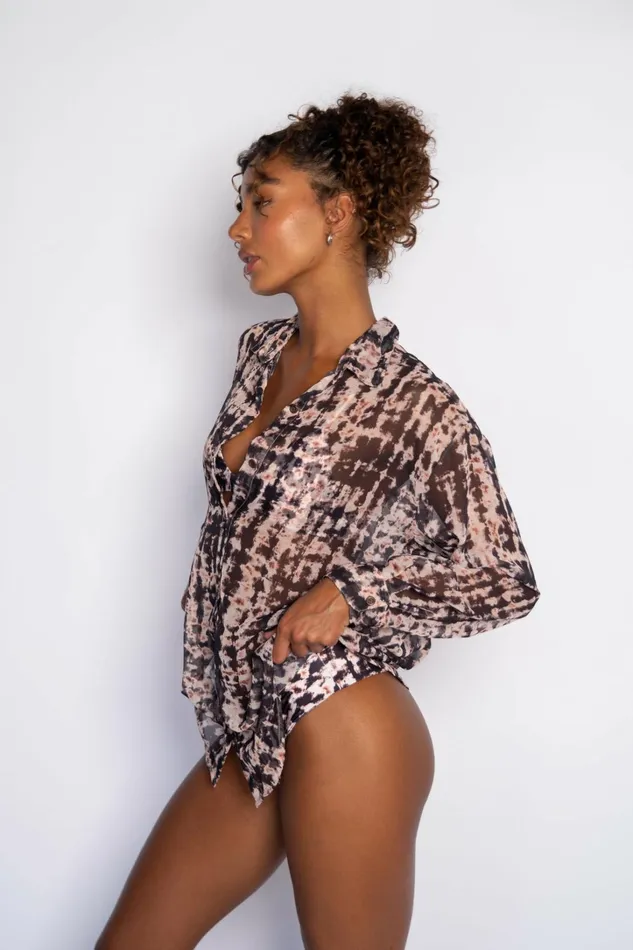 Skatie CoverUps Phoenix Button Down Chiffon Dawn 8211 Women