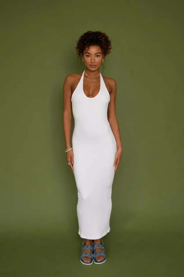 Skatie Dresses Cassie Dress Ribbed White 8211 Women