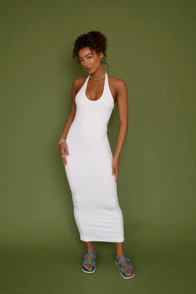 Skatie Dresses Cassie Dress Ribbed White 8211 Women