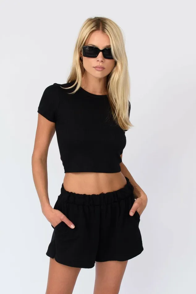 Skatie Sweats CLOUDLUX Sawyer Shorts Black 8211 Women