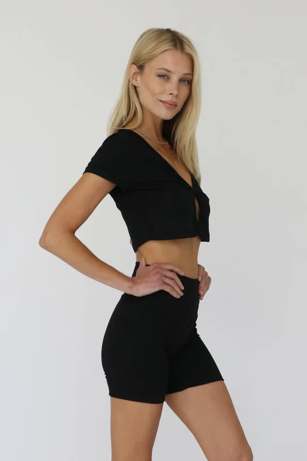 Skatie Tops Meesh Top Ribbed Black 8211 Women
