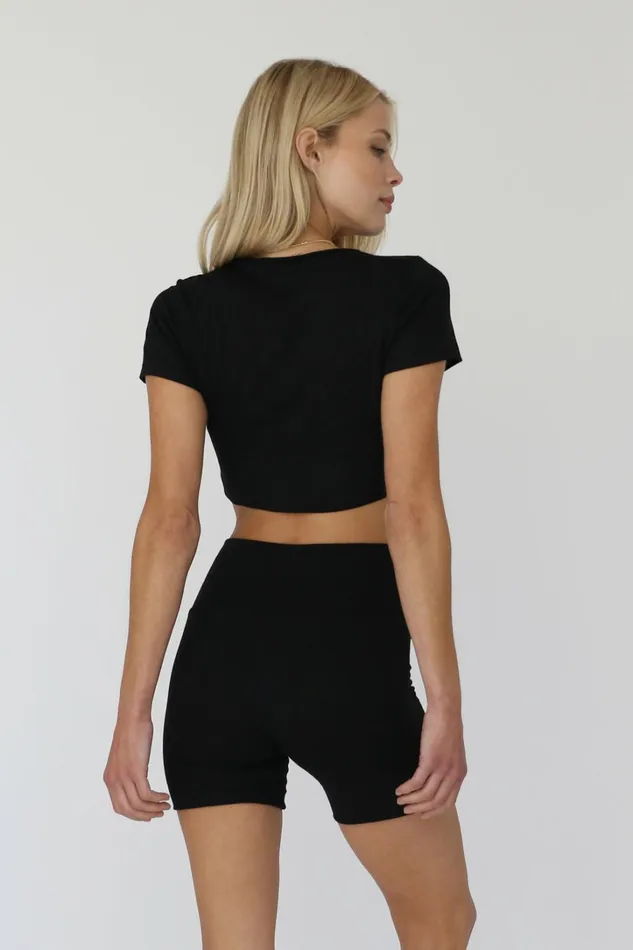 Skatie Tops Meesh Top Ribbed Black 8211 Women