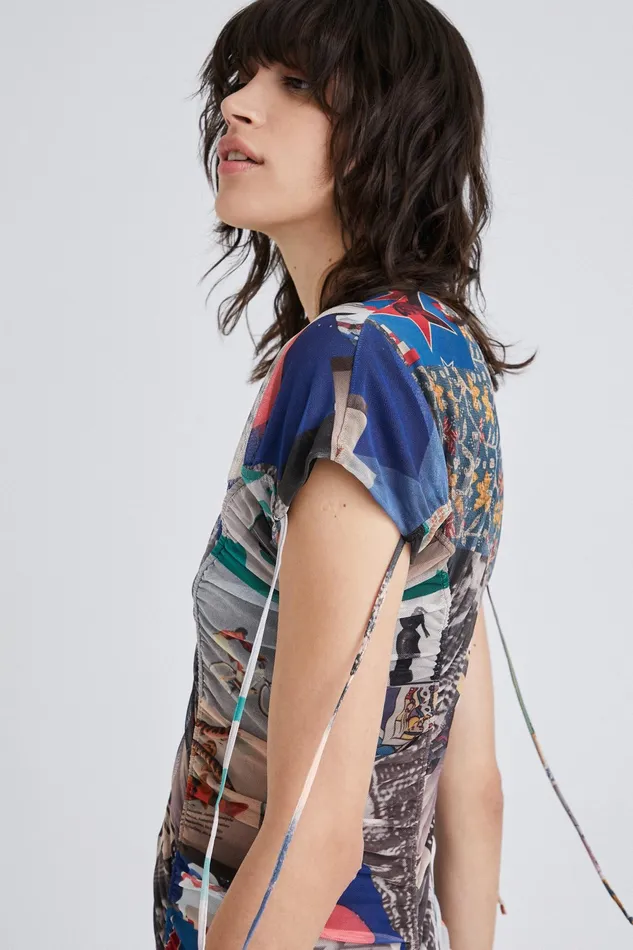 Slim Ruched Mini Dress Women Desigual Dresses