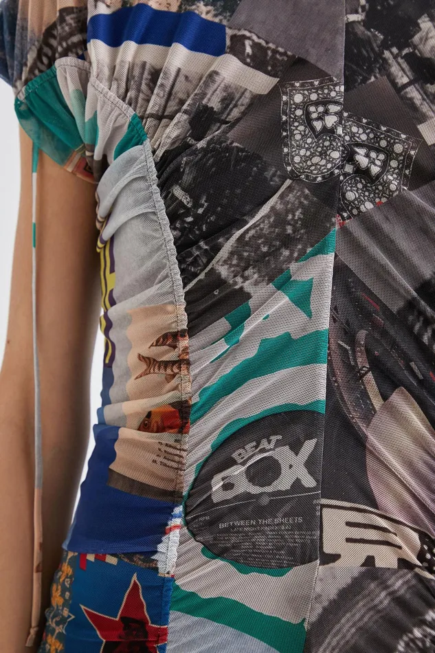 Slim Ruched Mini Dress Women Desigual Dresses