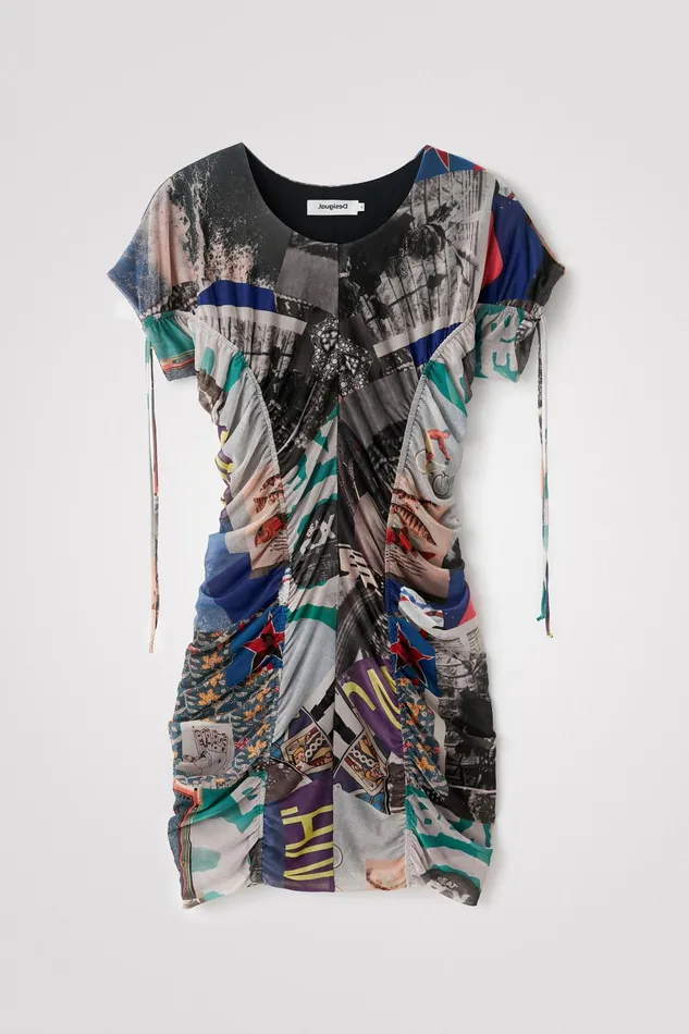 Slim Ruched Mini Dress Women Desigual Dresses