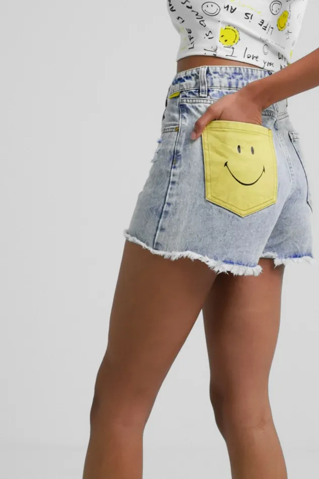 Smiley Denim Shorts Women Desigual Skirts and Shorts