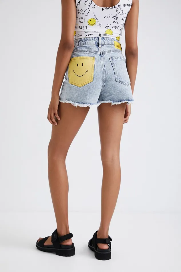 Smiley Denim Shorts Women Desigual Skirts and Shorts