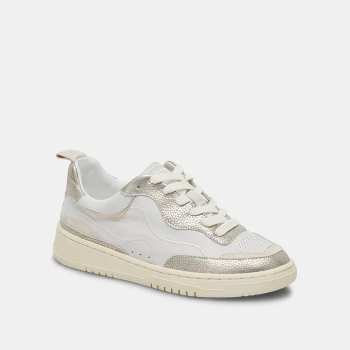 Sneakers Women Dolce Vita Adella Sneakers White Gold Leather