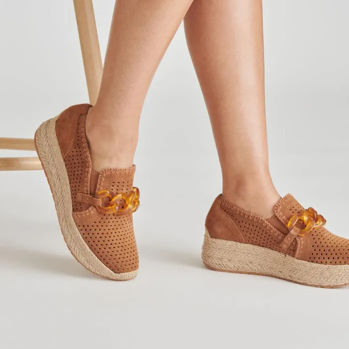 Sneakers Women Dolce Vita Jhenee Espadrille Sneakers Pecan Perforated Suede