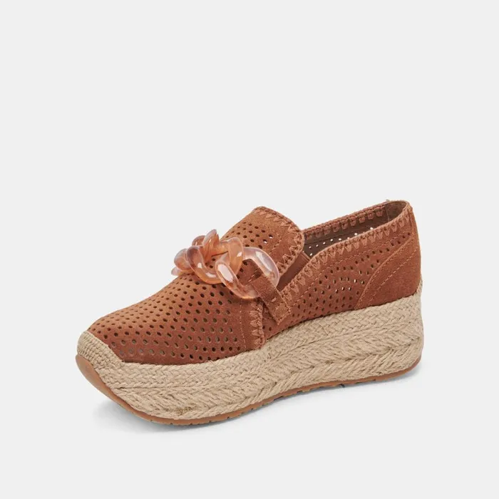 Sneakers Women Dolce Vita Jhenee Espadrille Sneakers Pecan Perforated Suede