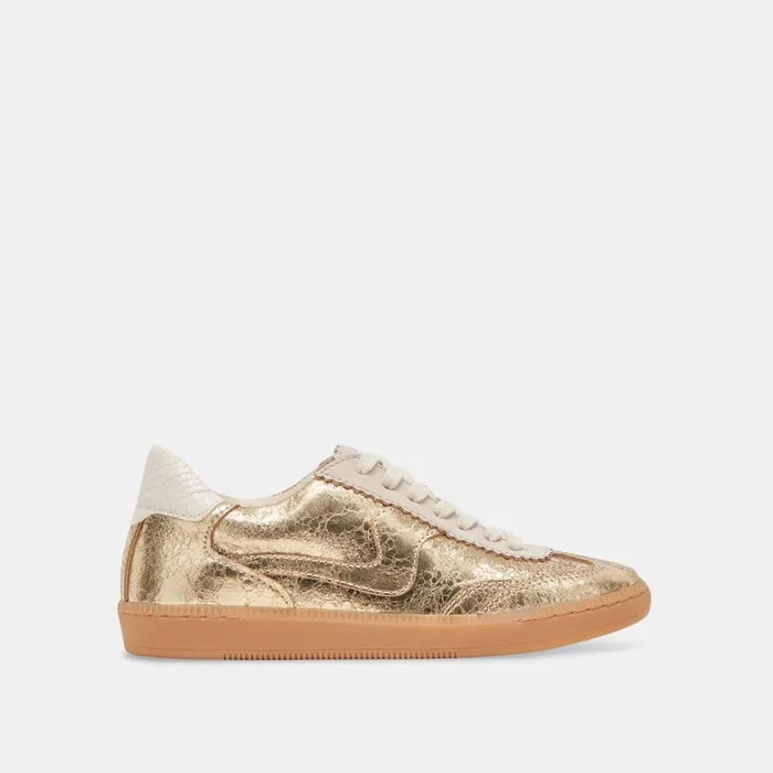 Sneakers Women Dolce Vita Notice Sneakers Gold Distressed Leather