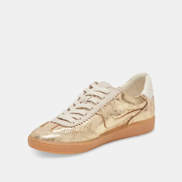 Sneakers Women Dolce Vita Notice Sneakers Gold Distressed Leather