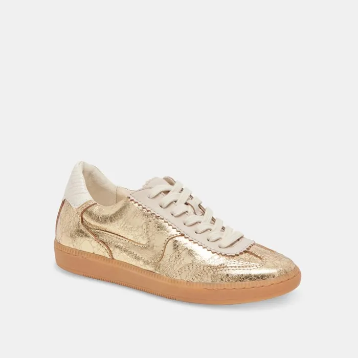 Sneakers Women Dolce Vita Notice Sneakers Gold Distressed Leather