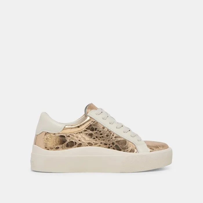 Sneakers Women Dolce Vita Zayn 360 Sneakers Gold Distressed Leather
